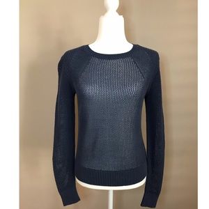 Athleta Blue Crochet Sweater Medium